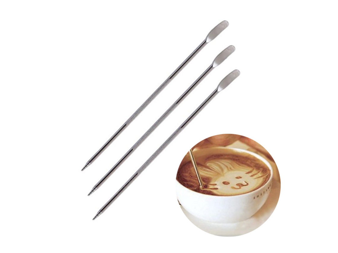 Conjunto De 3 Agulhas De Aço Inoxidável Para Esculpir Café