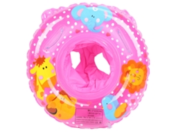 Primerox anel de Natação Inflável com Assento para Bebê 6 36 Meses Padrão Animal Cartoon Vermelho Rosa