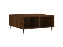 Mesa de centro Carvalho Castanho Derivados da Madeira 60x60x30 cm MAISON EXCLUSIVE