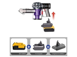 Acessórios de Aspirador Adaptador de bateria V6 Dw20V6 para conversão de bateria de lítio 20V para bateria V6 Sv03 Sv04 Sv09 Dc62 Dc5