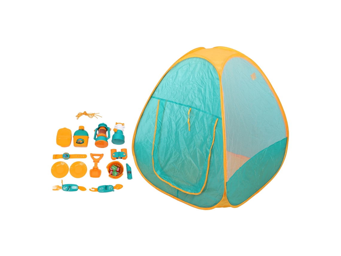 CONJUNTO BUSINESS de camping infantil com tenda, lanterna, binóculos, brinquedos de brincar ao ar livre, plástico
