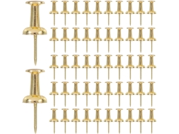 Fuoyloo Tachinhas Decorativas de Plástico e Metal 100 Peças para Mesa, Cabeça Dourada, para Quadros, Fixação de Fotos e