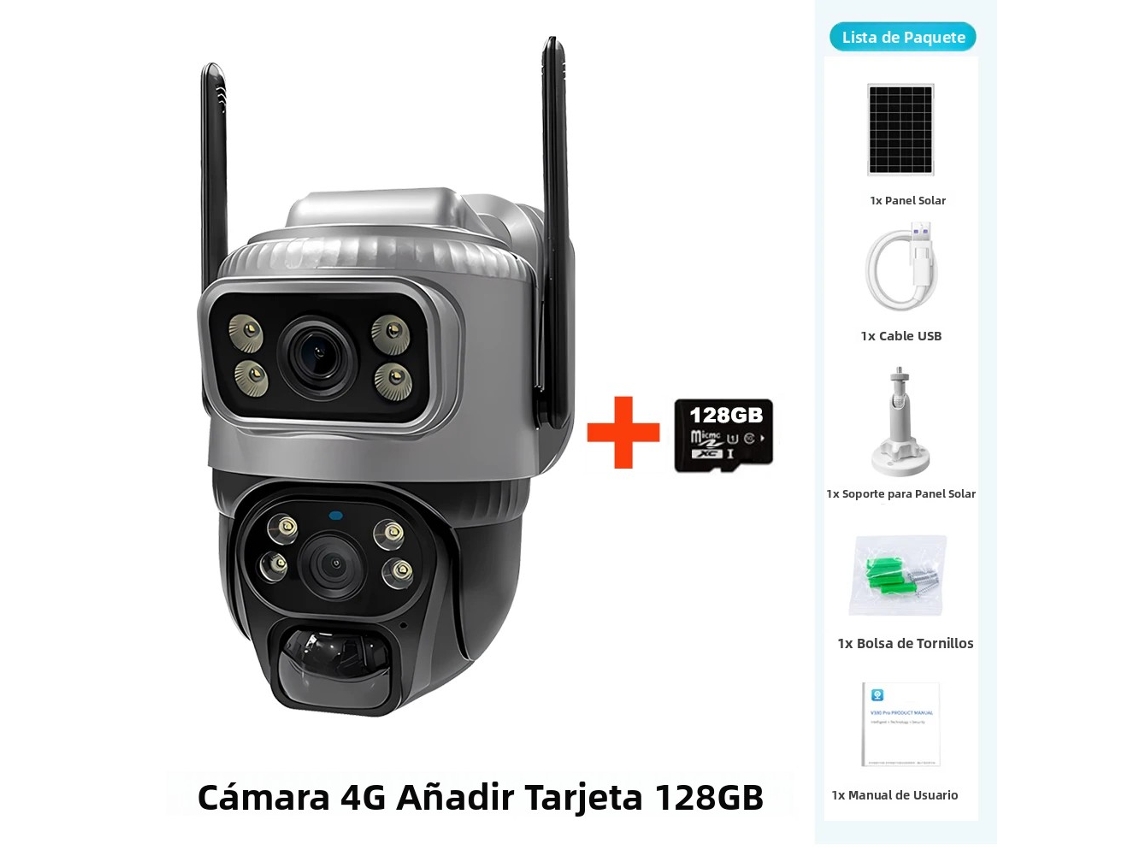 Câmera de Segurança , À Prova D'água, 8mp 4k Hd, Alimentada por Energia Solar MDUG (128g)