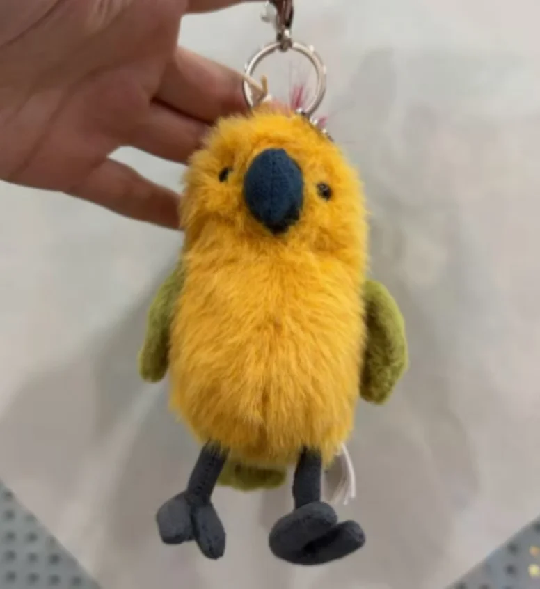 Chaveiro de Pelúcia de Papagaio Fofo, Pingente de Brinquedo Macio. Decoração para Bolsa. MDUG