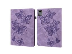 Capa De Couro Halinuia Gravada‑borboleta, Para Lenovo Tab M11 / Xiaoxin Pad 11 2024