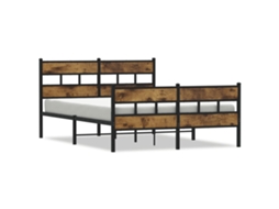 Bed Frame, Bed Frames Vidaxl Marrom Aço (150 X 200 Cm)