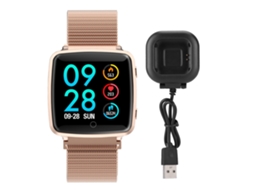 Pulseira Inteligente com Tela Colorida Bl89 Dourado Monitoramento de Pressão Arterial Sono EOOCOO