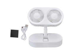 Ventilador de Mesa Branco com Motor Duplo Ajustável