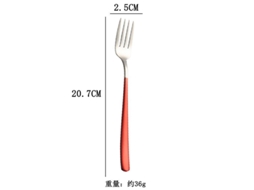2026 tenedores de Acero Inoxidable, 6 Piezas Con Mango Largo, para Ensalada, Carne, Fruta, Vajilla Occidental Creativa, Plateada Y Roja