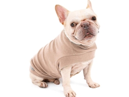 Colete Rebe-vest de lã macia para cães e gatos de pequeno porte sem pelo, cor marrom (Chihuahua, Bulldog).