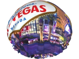 Touca De Banho Tamanho Único – Reutilizável, Com Dupla Camada, Estampa Da Vida Noturna De Las Vegas E Elástico –