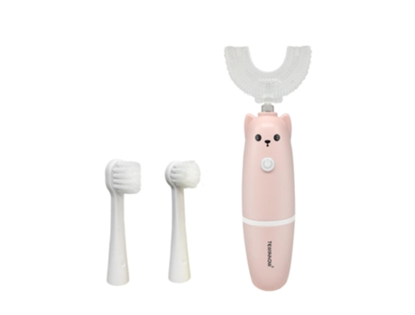 Escova de dentes elétrica automática em formato de U para crianças com 2 cabeças finas e sólidas, escova de dentes inteligente para crianças de 3 a 12 anos… Tewirrow