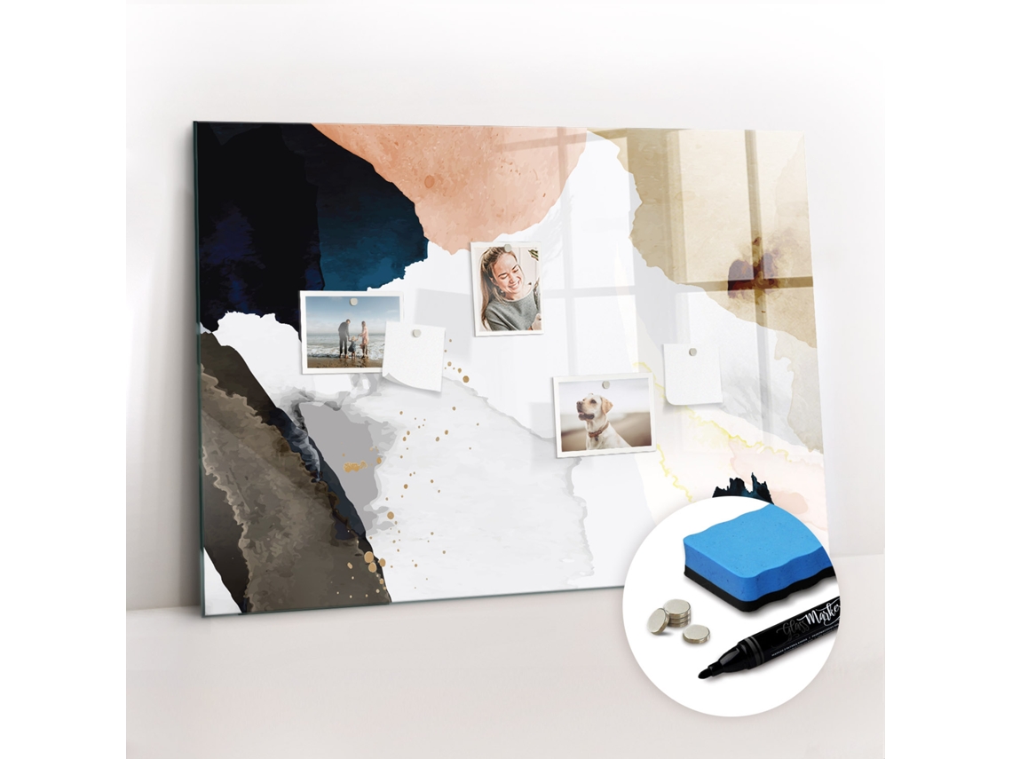 Quadro Magnético Decorativo Abstração De Manchas Para O Escritório Espelharte (100x70 Cm)