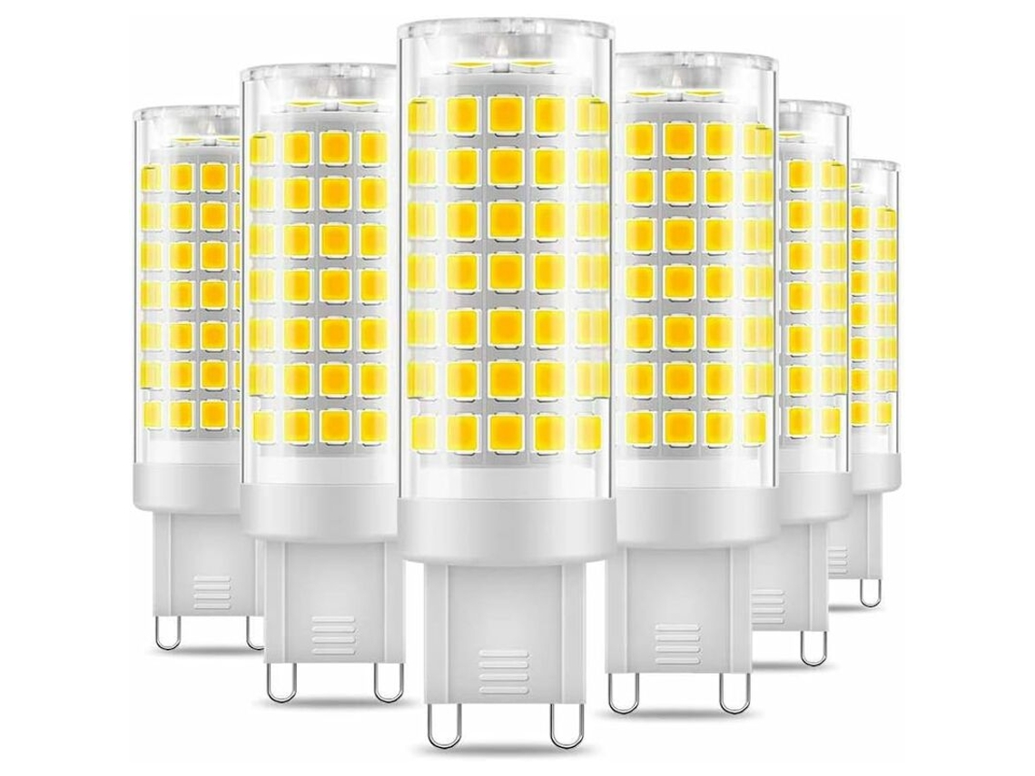 Pacote Com 6 Lâmpadas Led G9, Sem Cintilação, Lâmpadas Led De 9 W, Branco Frio 6000 Null Brilvibera