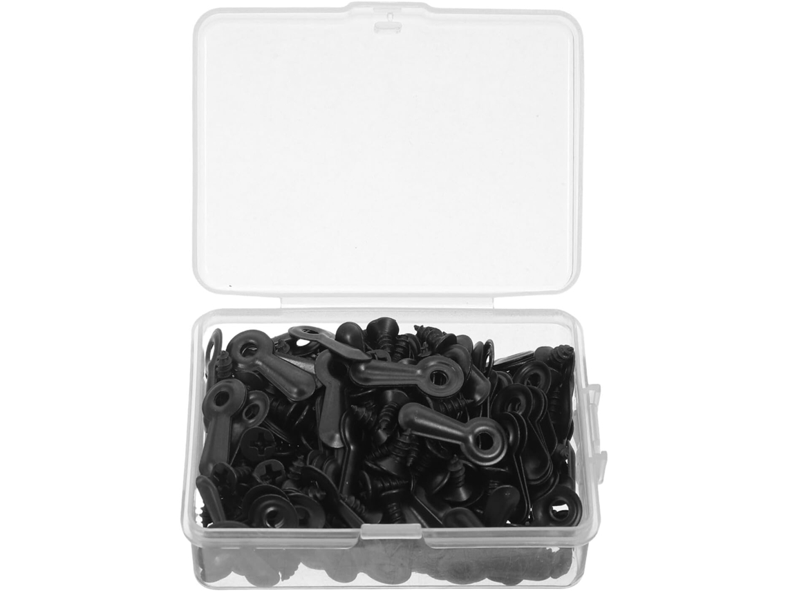 Attaches Tournantes Pour Cadre Photo 160 Pièces Noir – Clips De Fixation Robustes Et Arqués – Quincaillerie