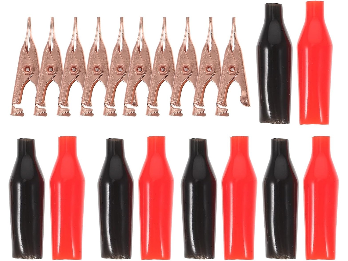 Magiclulu Conjunto de 10 Presilhas Jacaré em Cobre Puro, Presilhas Pequenas de Metal sem Dentes, Tamanho Compacto, para