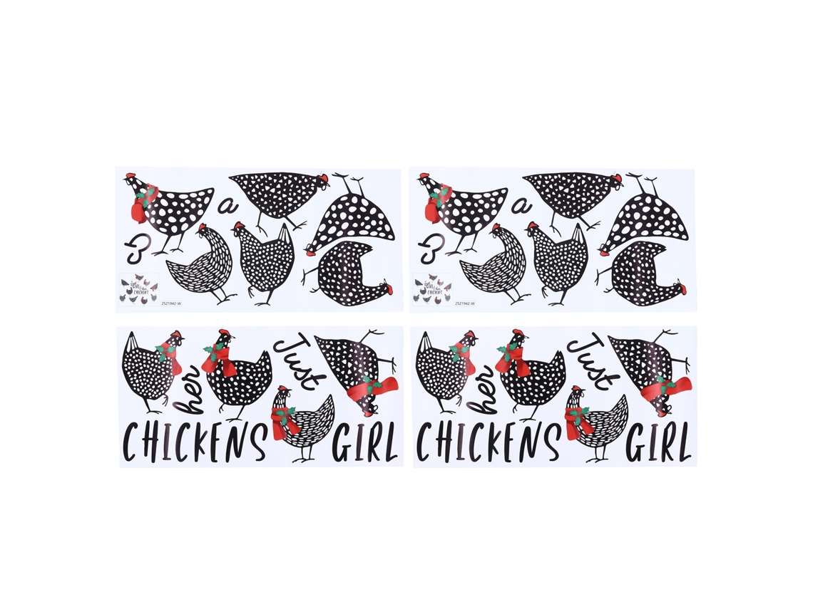 4pcs Adesivos Parede Cozinha Forma Frango Decorativos Removíveis