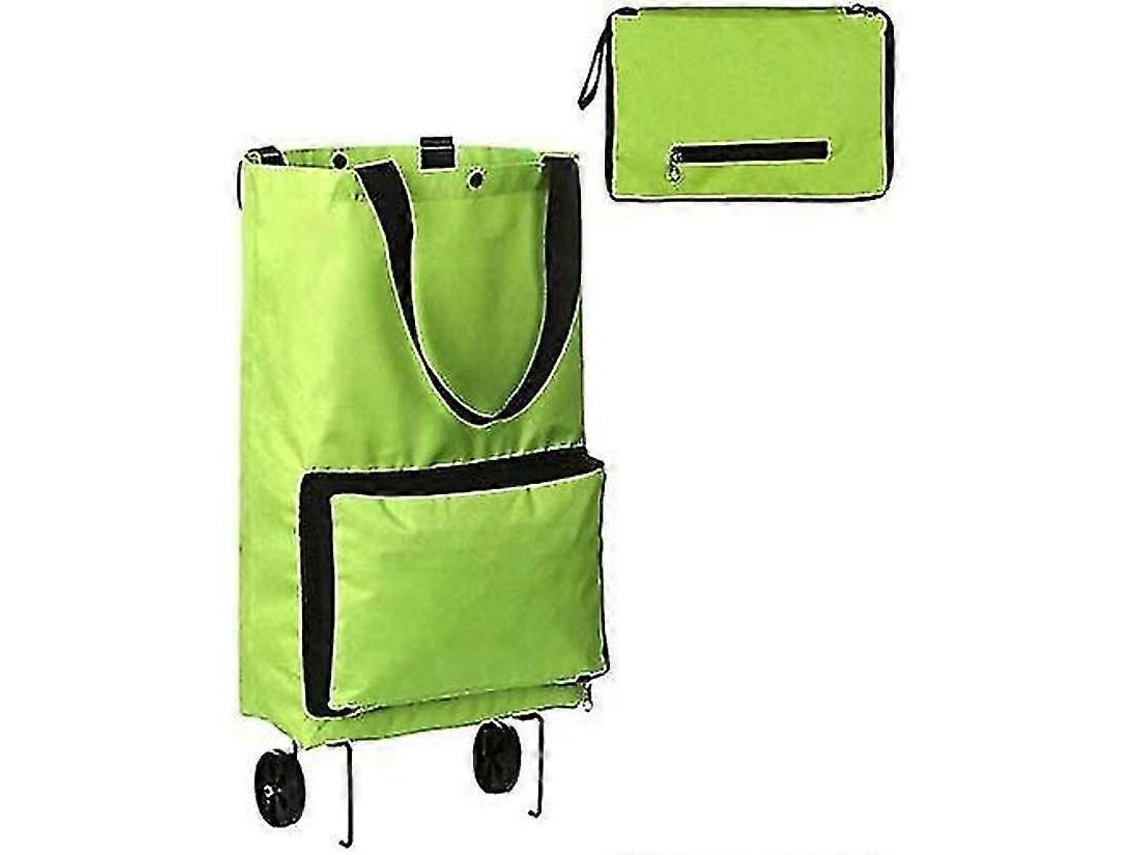 Carrinho de Compras Dobrável com Rodas, Verde GOKOCO (verde)