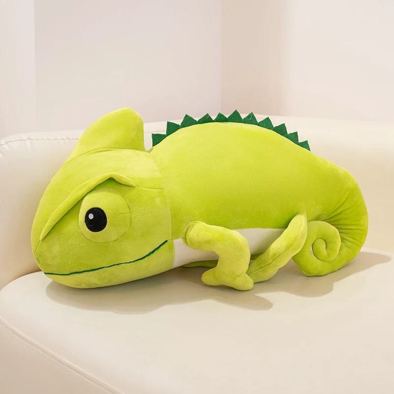 Lindo Brinquedo de Pelúcia Realista de Lagarto de Desenho Animado Estilo Anime MDUG (verde, 48 Cm)