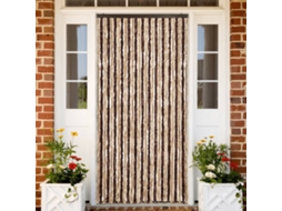 Vidaxl Cortina Anti-insetos 118x220 Cm Chenille Bege E Castanho-claro