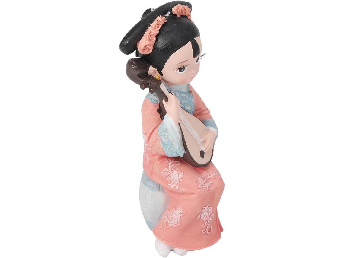 Estatueta Princesa Resina Elegante Ornamento Decorativo Chinês Design Delicado Decoração Escritório Quarto GOKOCO