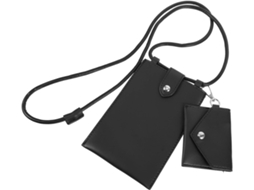 Bolsa De Ombro Feminina Preta Em Pu, Bolsa Pequena, Compartimento Para Celular