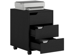 Gaveteiro de Escritório com 3 Gavetas, Mesa, 40x50x57,5 Cm, Preto S/MARCA