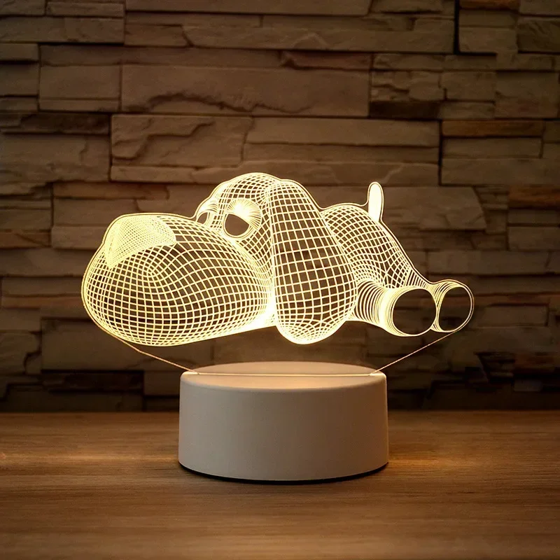 Luminária Noturna Led Usb 3d em Acrílico, Decoração para Quarto MDUG (luz Quente)