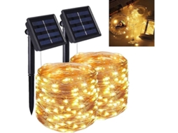 Cordão de Luzes Solares 100 Leds 12m 8 Modos Fio de Cobre IP65 AQUAFORGE