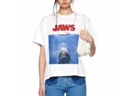 Rockinstone Jaws Movie Poster Blue White Adult T-shirt Size:xl