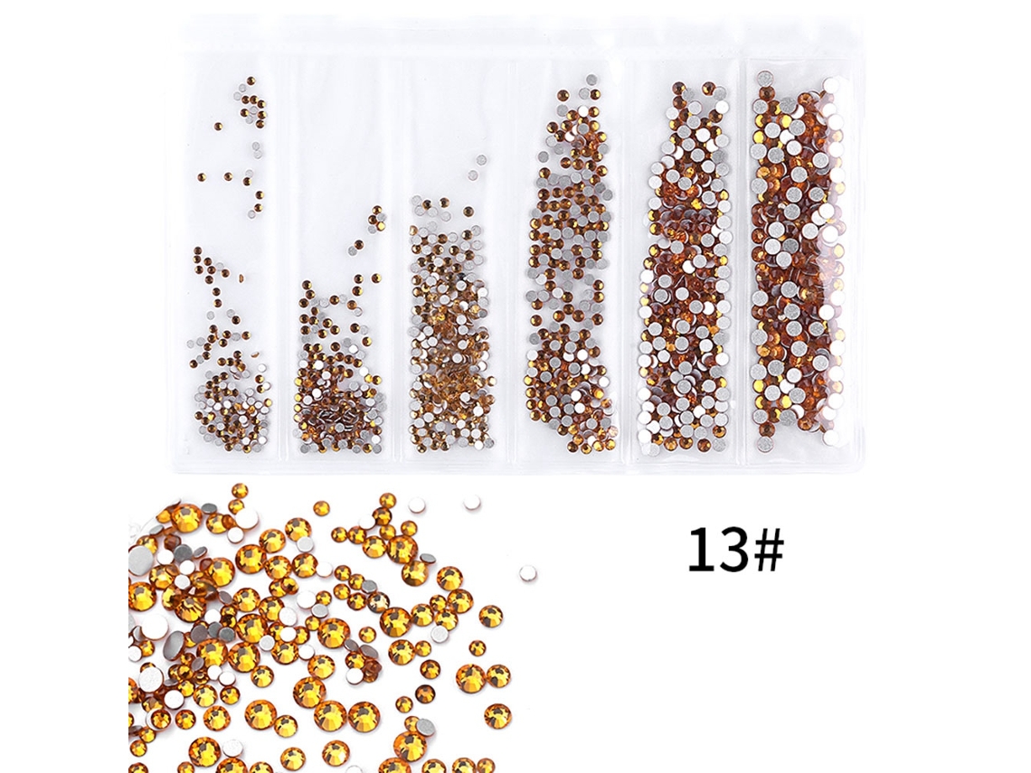 6 Gradeis De Strass Coloridos Para Unhas 1440 Peças Ferramentas De Manicure Diy Para Decoração De Unhas