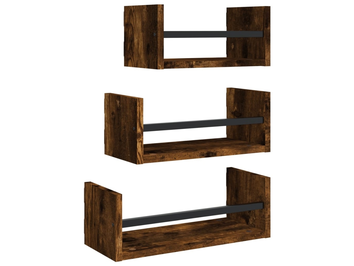 Wall Shelf Set, Wall Shelf Sets Vidaxl Marrom Madeira Processada (n/a)