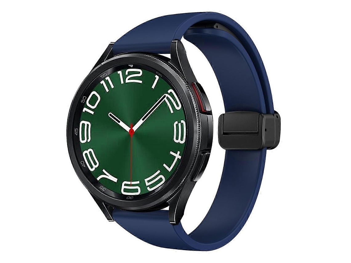 Pulseira De Silicone Fina Com Fivela Magnética Preta Para Samsung Galaxy Watch 6 / 6 Classic