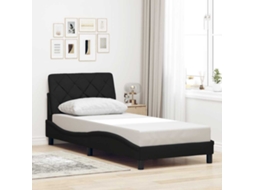 Vidaxl Estrutura De Cama Sem Colchão 90x200 Cm Tecido Preto