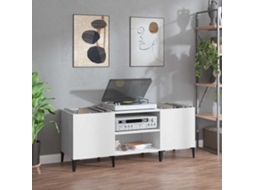 Vidaxl Armário Para Discos 121x38x48 Cm Derivados De Madeira Branco