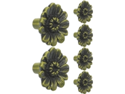 Puxador Abaodam Em Liga De Zinco, Resistente E Durável, Com Design Floral, Conjunto De 6 Peças, Fácil Instalação, Estilo