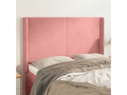 Vidaxl Cabeceira Cama C/ Abas Veludo 147x16x118/128 Cm Rosa