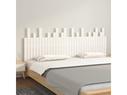 Vidaxl Cabeceira De Parede 204x3x80 Cm Madeira De Pinho Maciça Branco