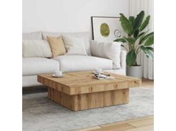 Vidaxl Mesa De Centro 90x90x28 Cm Derivados Madeira Carvalho Castanho