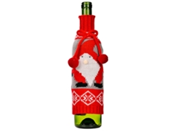 Cobertura de garrafa de vinho natalina tricô vermelho para decoração LAXISCREED
