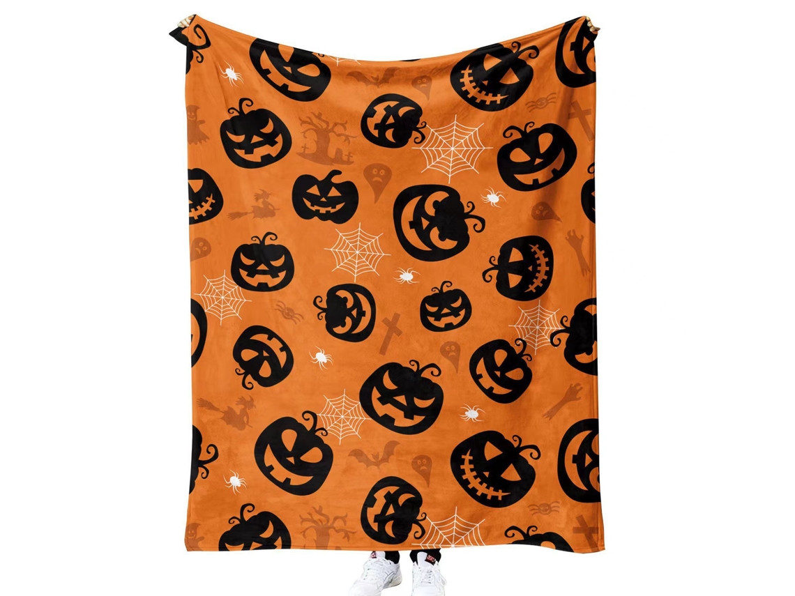 Cobertor De Halloween - Cobertor De Pelúcia De Halloween - Decoração De Halloween Em Flanela Cinza Aconchegante Para Festa, Sofá-c-aquaforge