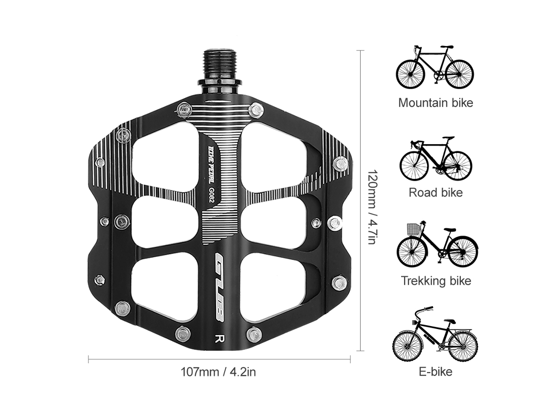 Pedal De Bicicleta Mtb Universal Antiderrapante Com 3 Rolamentos Para Mountain Bike E Ciclismo