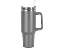 Copo Térmico Cinza Escuro 40 Oz 1,18l Com Alça Para Viagem