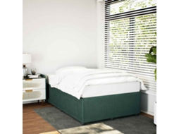 Estrutura De Cama Com Colchão Verde Escuro 120x190 Cm Veludo