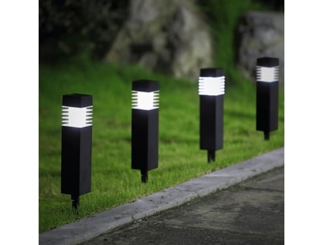 Luz Solar Para Caminhos  Estaca  Branco Quente 3000k  Interruptor  Conjunto De 8 Unidades Rextech