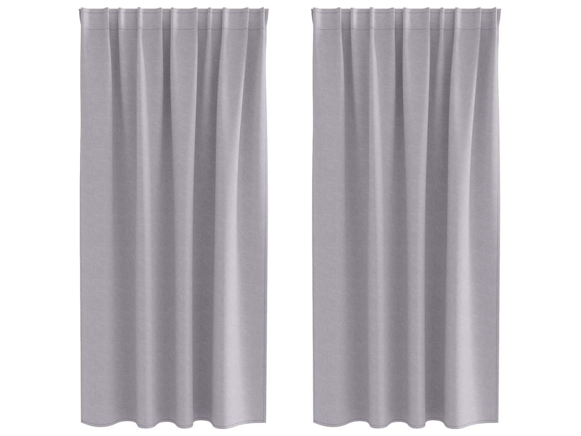 Conjunto 2 Cortinas Opacas Vidaxl Cinzento Poliéster (175 X 140 Cm)