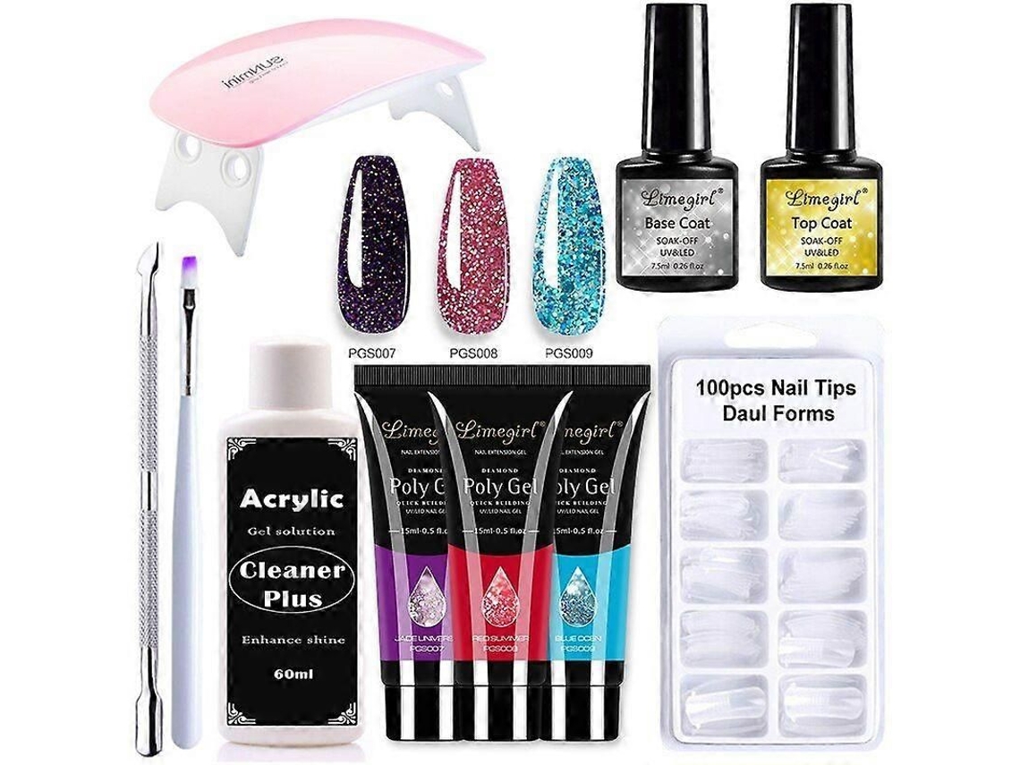 Kit de Unhas Gel Poly com Lâmpada Uv 6w, Rápido Ferramentas para Manicure GOKOCO