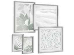 Conjunto De Pinturas Motivos Vegetais De Verde Espelharte (5 Peças)
