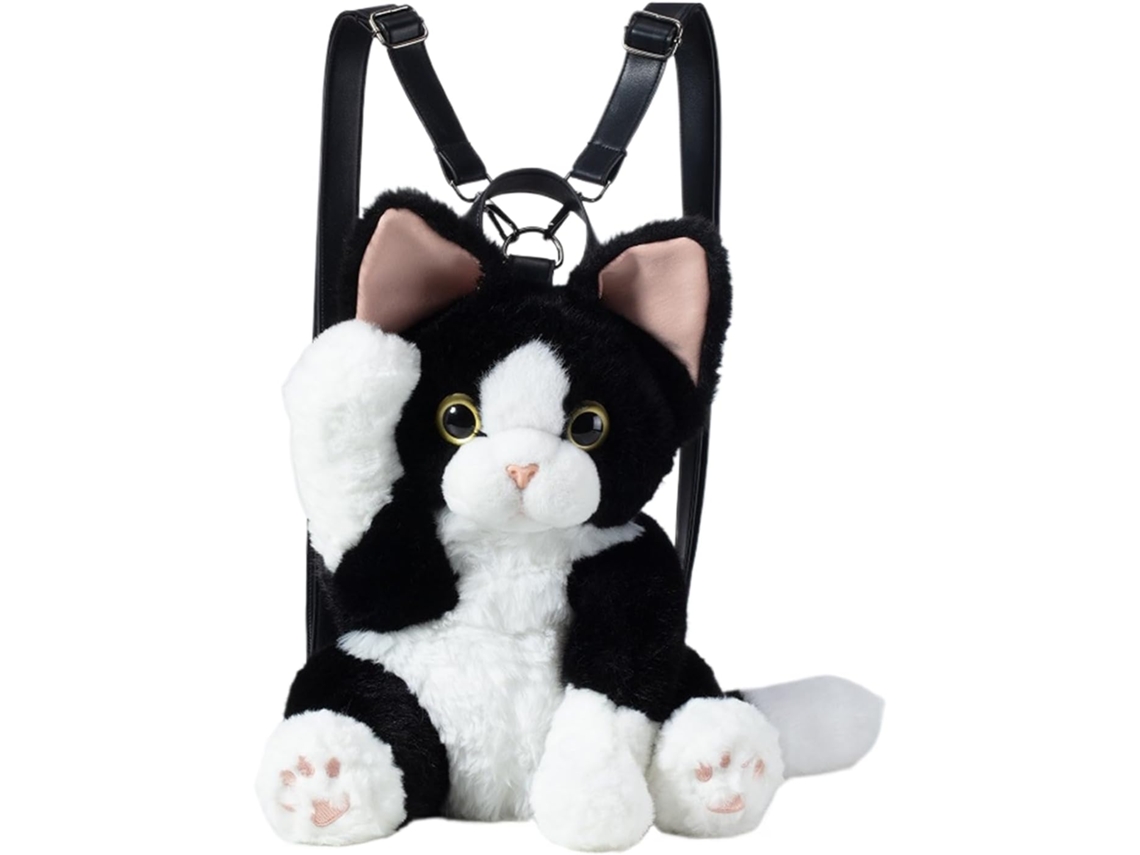 Mochila Genérica De Pelúcia Em Formato De Gato