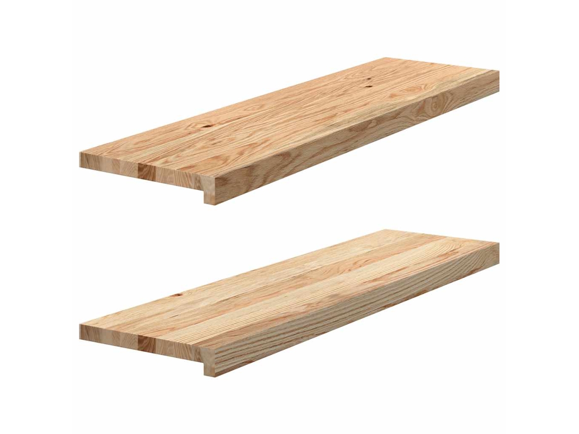 Vidaxl Soleiras Da Janela 2 Pcs 90x30x2 Cm Carvalho Maciço Não Tratado